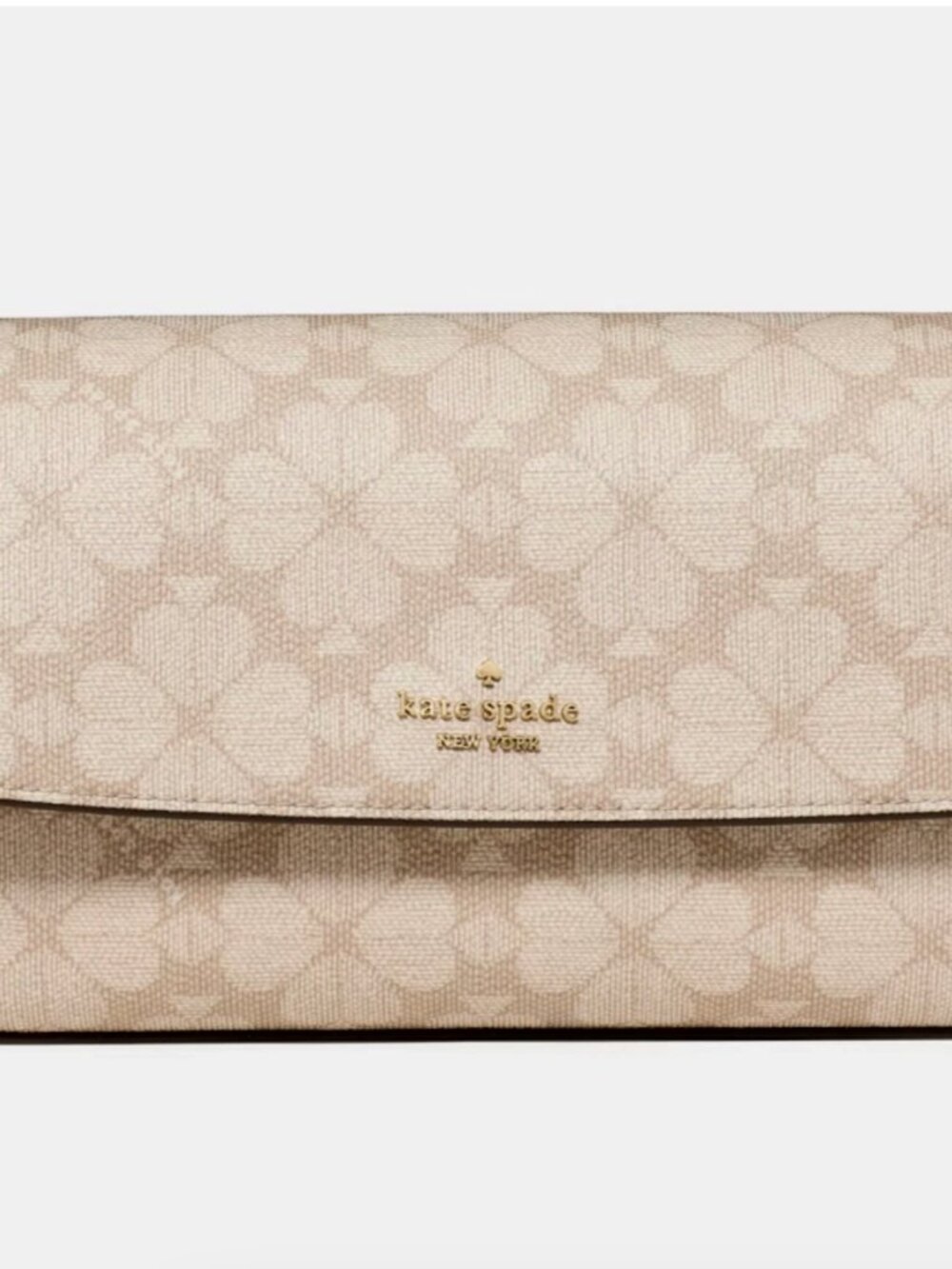 New Kate Spade Sutton Spade Flower Mini Crossbody Bag Dark Beige Moon Dust - Picture 3 of 5